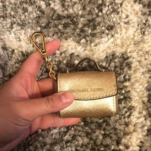 Gold Michael kors keychain purse